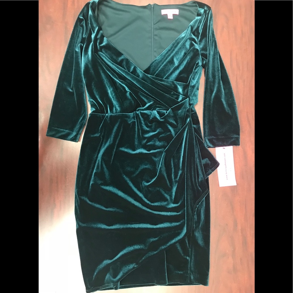 Betsey Johnson Faux wrap velvet dark green - Picture 3 of 8